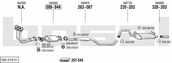 Bosal 092.219.51 Exhaust system 09221951 09221951 Bosal Exhaust system