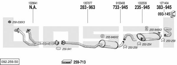 Bosal 092.259.50 Exhaust system 09225950 09225950 Bosal Exhaust system