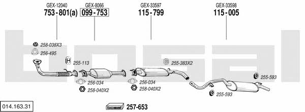 Bosal 014.163.31 Exhaust system 01416331