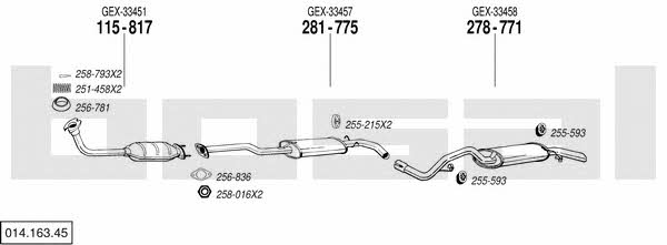 Bosal 014.163.45 Exhaust system 01416345
