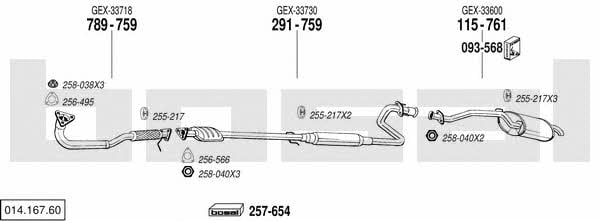 Bosal 014.167.60 Exhaust system 01416760 01416760 Bosal Exhaust system