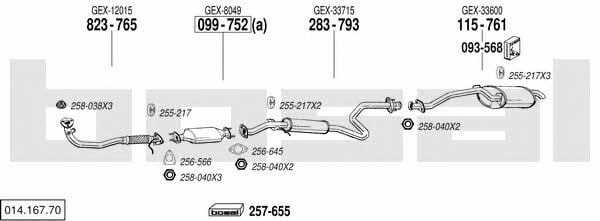 Bosal 014.167.70 Exhaust system 01416770 01416770 Bosal Exhaust system