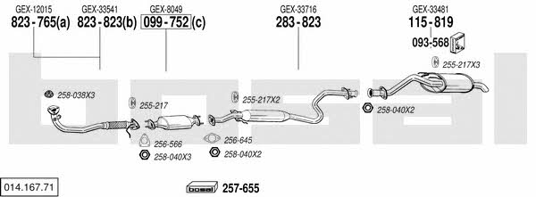  014.167.71 Exhaust system 01416771