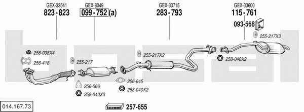  014.167.73 Exhaust system 01416773