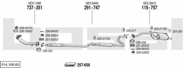 Bosal 014.169.60 Exhaust system 01416960