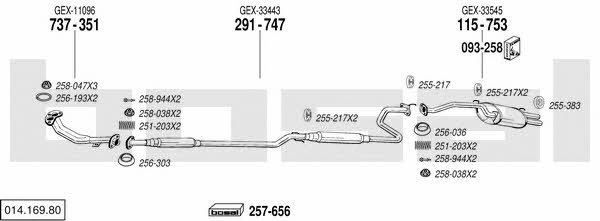  014.169.80 Exhaust system 01416980