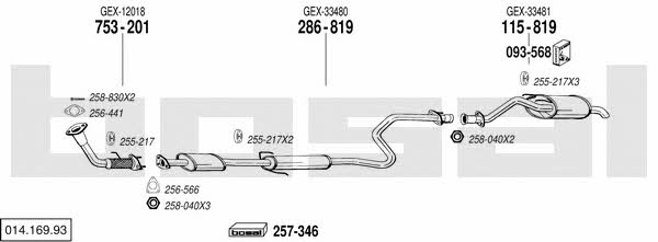 Bosal 014.169.93 Exhaust system 01416993