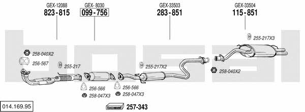 Bosal 014.169.95 Exhaust system 01416995