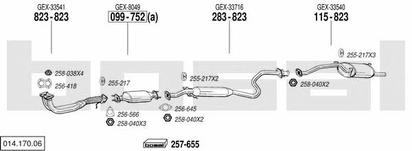 Bosal 014.170.06 Exhaust system 01417006