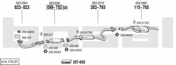 Bosal 014.170.07 Exhaust system 01417007