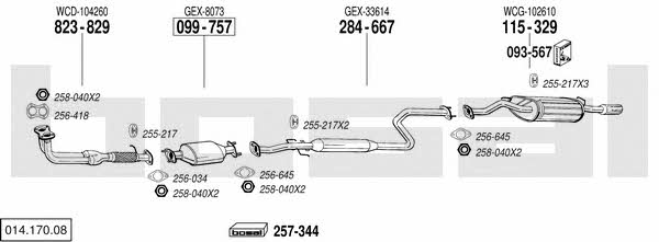 Bosal 014.170.08 Exhaust system 01417008
