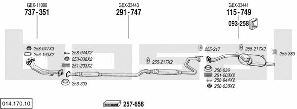 Bosal 014.170.10 Exhaust system 01417010