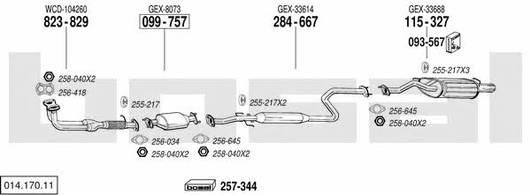 Bosal 014.170.11 Exhaust system 01417011