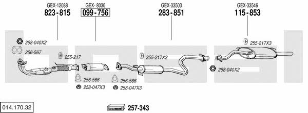 Bosal 014.170.32 Exhaust system 01417032