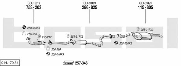  014.170.34 Exhaust system 01417034