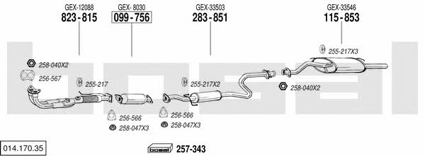 Bosal 014.170.35 Exhaust system 01417035