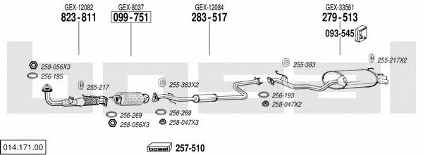 Bosal 014.171.00 Exhaust system 01417100 01417100 Bosal Exhaust system
