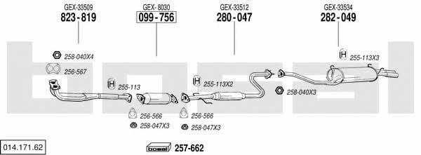  014.171.62 Exhaust system 01417162
