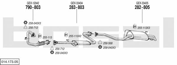 Bosal 014.173.05 Exhaust system 01417305 01417305 Bosal Exhaust system