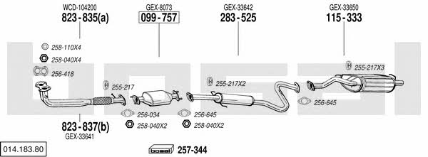 Bosal 014.183.80 Exhaust system 01418380