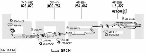  014.183.90 Exhaust system 01418390
