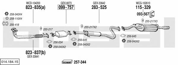 Bosal 014.184.15 Exhaust system 01418415