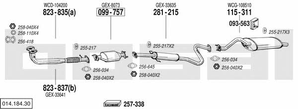Bosal 014.184.30 Exhaust system 01418430