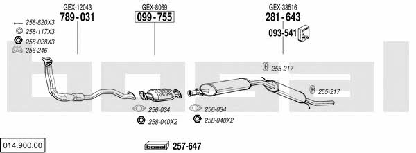 Bosal 014.900.00 Exhaust system 01490000 01490000 Bosal Exhaust system