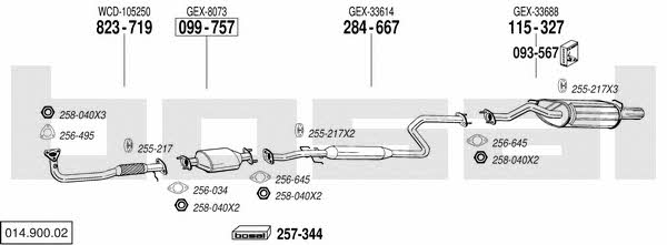 Bosal 014.900.02 Exhaust system 01490002