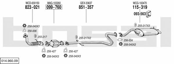 Bosal 014.960.09 Exhaust system 01496009