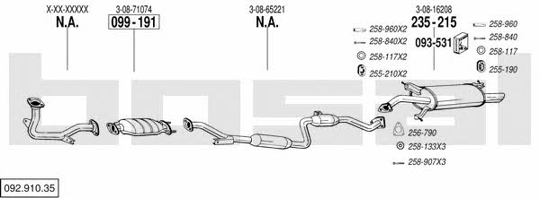 Bosal 092.910.35 Exhaust system 09291035