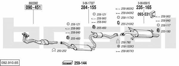  092.910.65 Exhaust system 09291065
