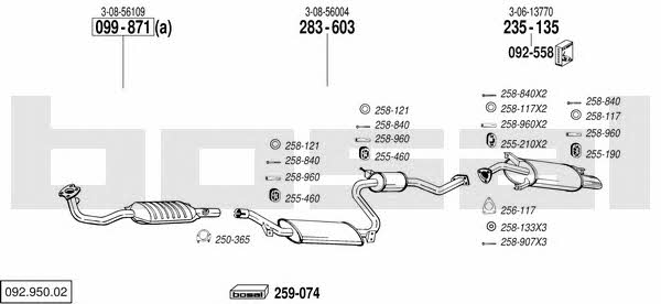 Bosal 092.950.02 Exhaust system 09295002
