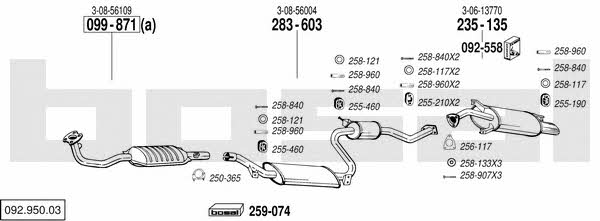 Bosal 092.950.03 Exhaust system 09295003