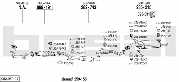 Bosal 092.950.04 Exhaust system 09295004