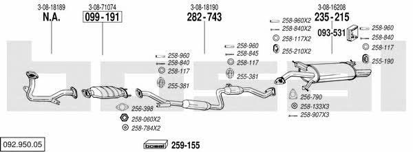 Bosal 092.950.05 Exhaust system 09295005