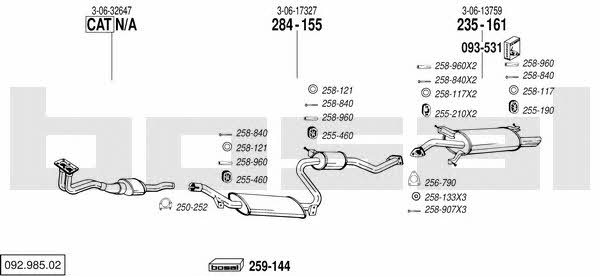 09298502 Bosal Exhaust system