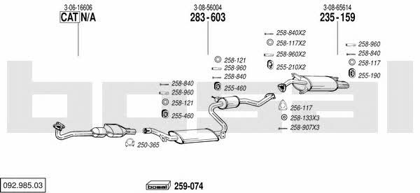  092.985.03 Exhaust system 09298503