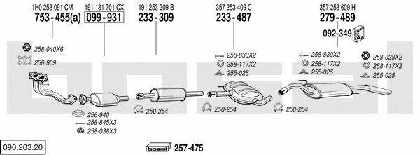 09020320 Bosal Exhaust system