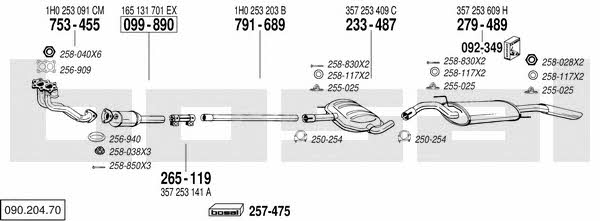 09020470 Bosal Exhaust system