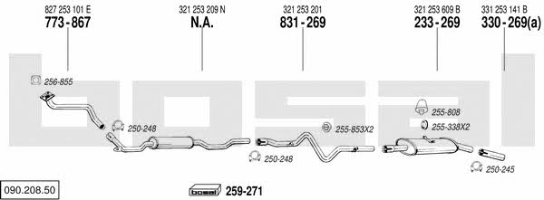 Bosal 090.208.50 Exhaust system 09020850 09020850 Bosal Exhaust system