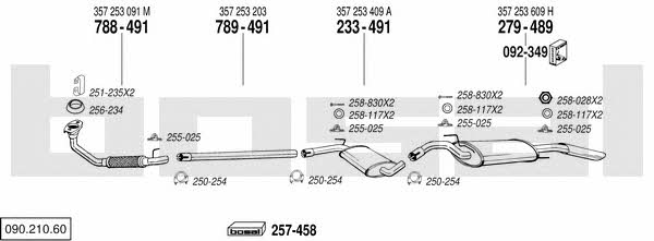 Bosal 090.210.60 Exhaust system 09021060 09021060 Bosal Exhaust system