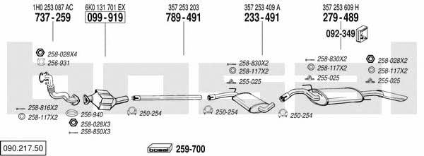 Bosal 090.217.50 Exhaust system 09021750 09021750 Bosal Exhaust system
