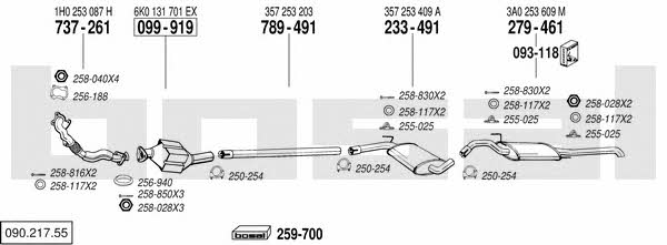 Bosal 090.217.55 Exhaust system 09021755 09021755 Bosal Exhaust system