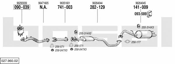 Bosal 027.960.02 Exhaust system 02796002