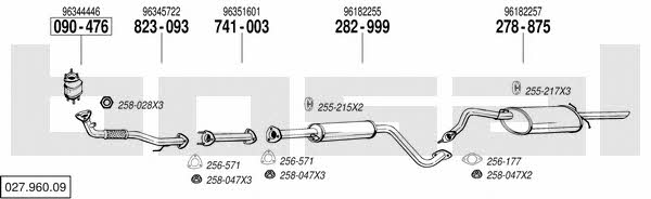 Bosal 027.960.09 Exhaust system 02796009