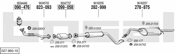Bosal 027.960.10 Exhaust system 02796010