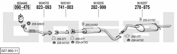 Bosal 027.960.11 Exhaust system 02796011 02796011 Bosal Exhaust system
