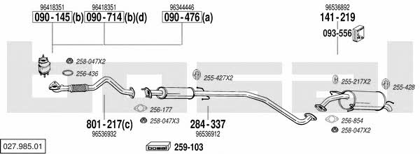 Bosal 027.985.01 Exhaust system 02798501