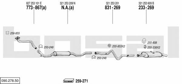 Bosal 090.278.50 Exhaust system 09027850 09027850 Bosal Exhaust system